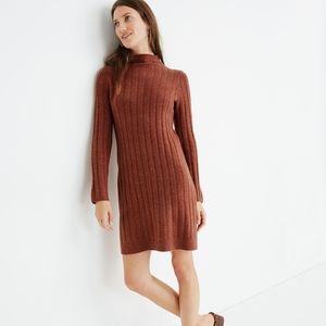 Ribbed Mockneck Sweater Dress